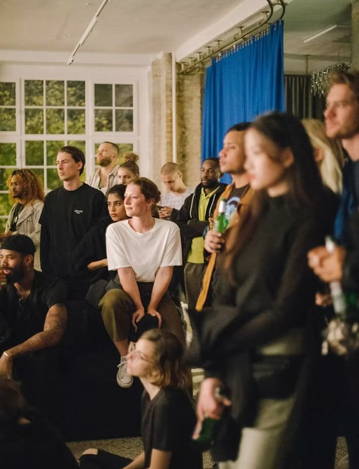 People gathered in a collaborative workspace
