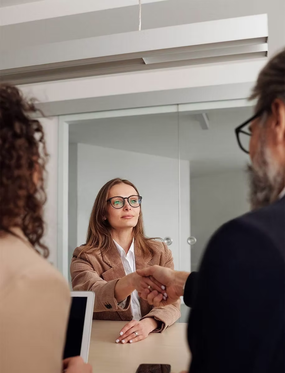 A focused professional conversation